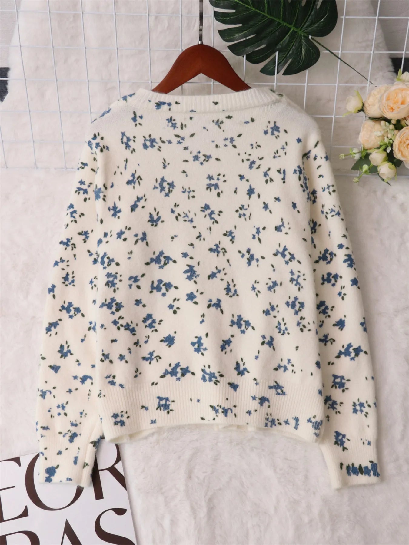 Floral Button-Up Long Sleeve Cardigan