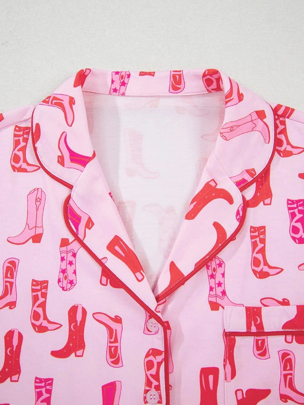 Cowgirl Boots Printed Shirt and Shorts Set nicholesgifts