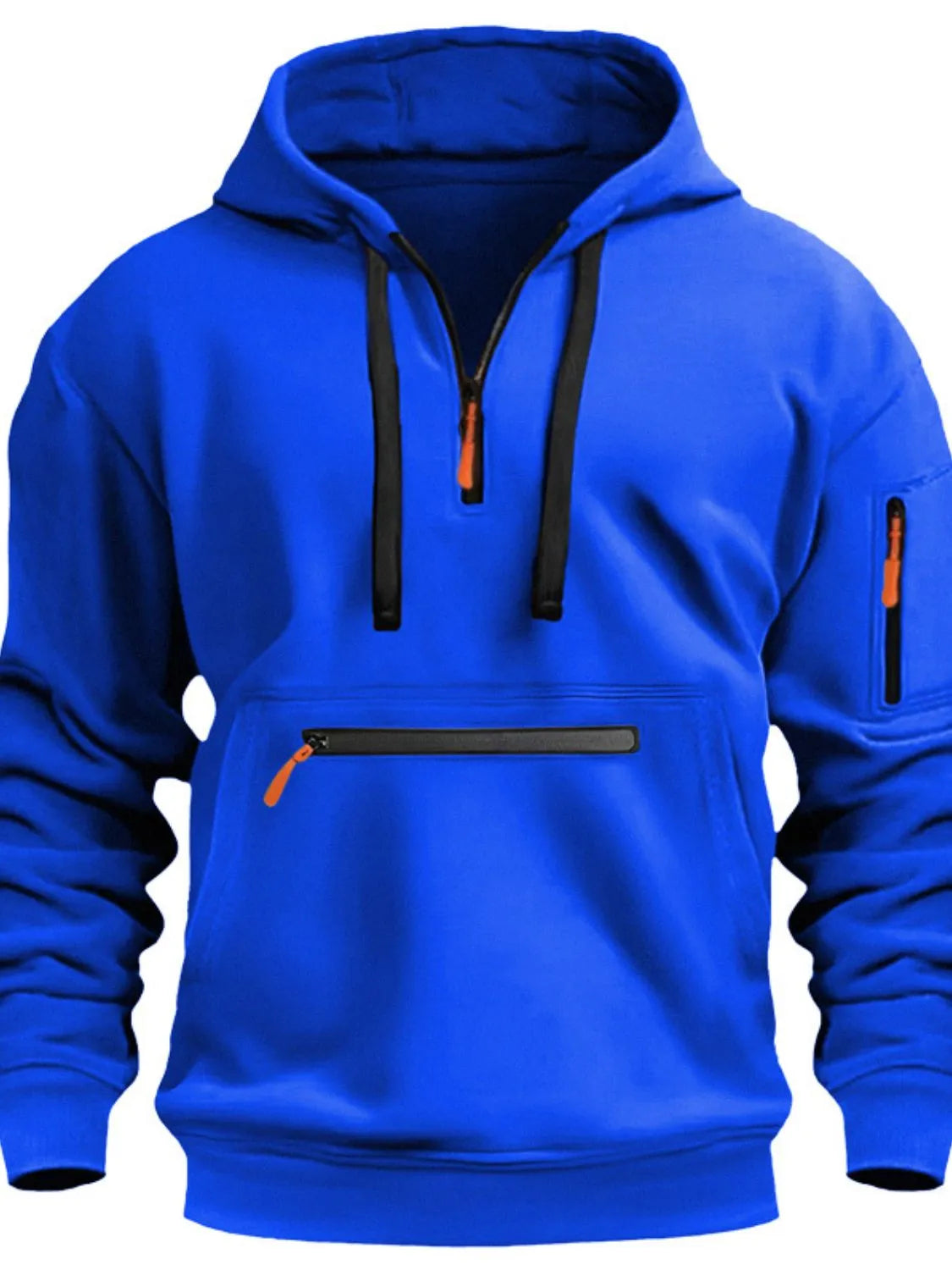 Men's Full Drawstring Half Zip Hoodie Plus Size NicholesGifts