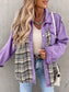 Plaid Button Up Dropped Shoulder Jacket nicholesgifts