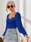 Mesh Sweetheart Neck Flounce Sleeve Top nicholesgifts