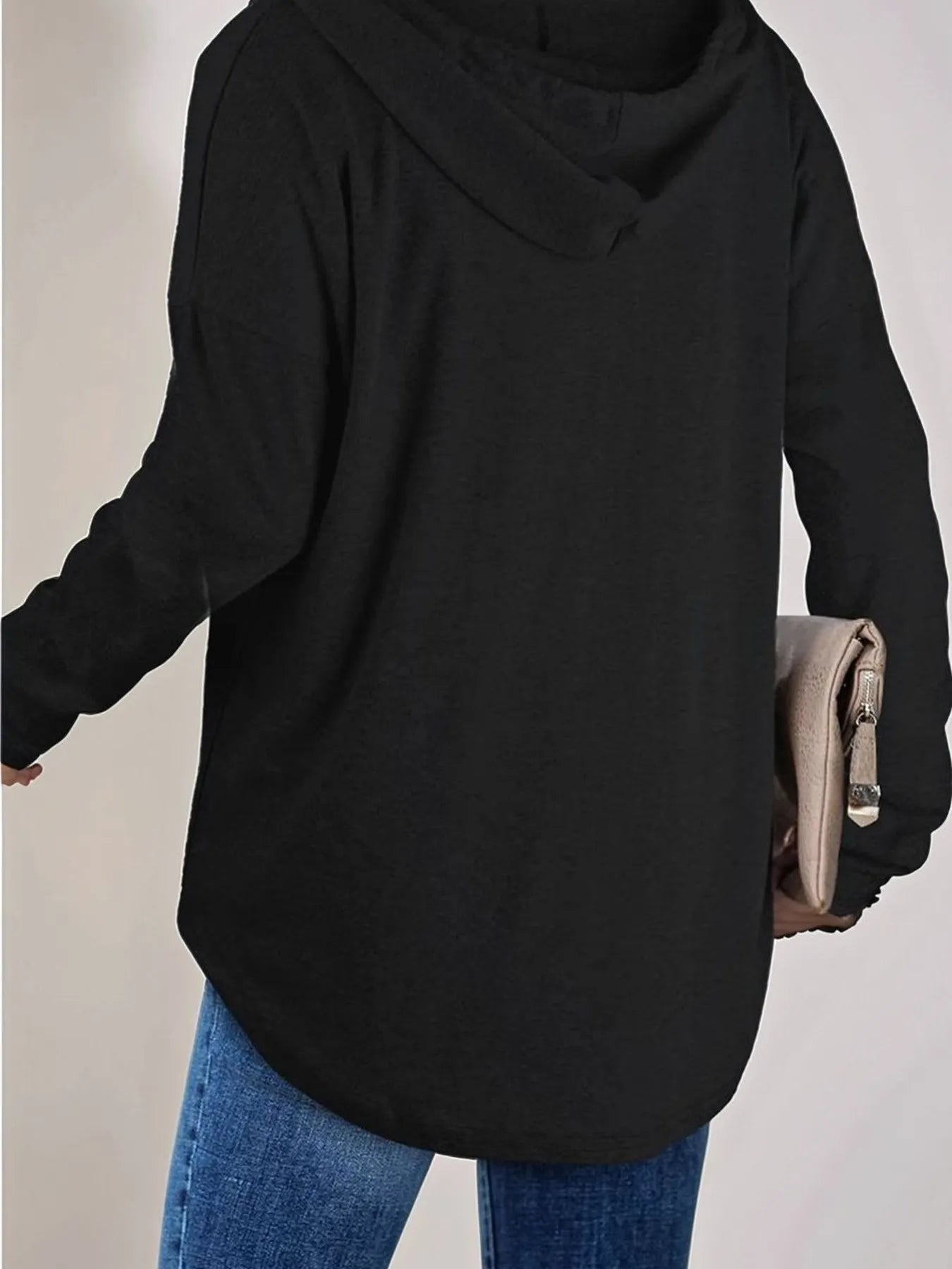 Full Size Drawstring Long Sleeve Hoodie Plus Size