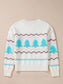 Christmas Tree Ribbed Hem Dropped Shoulder Sweater nicholesgifts