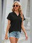 Johnny Collar Short Sleeve Blouse nicholesgifts