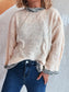 Women Contrast Trim Detail Round Neck Sweater nicholesgifts