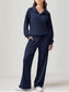 Relaxed Fit Quarter-Zip Top and Pants Set nicholesgifts
