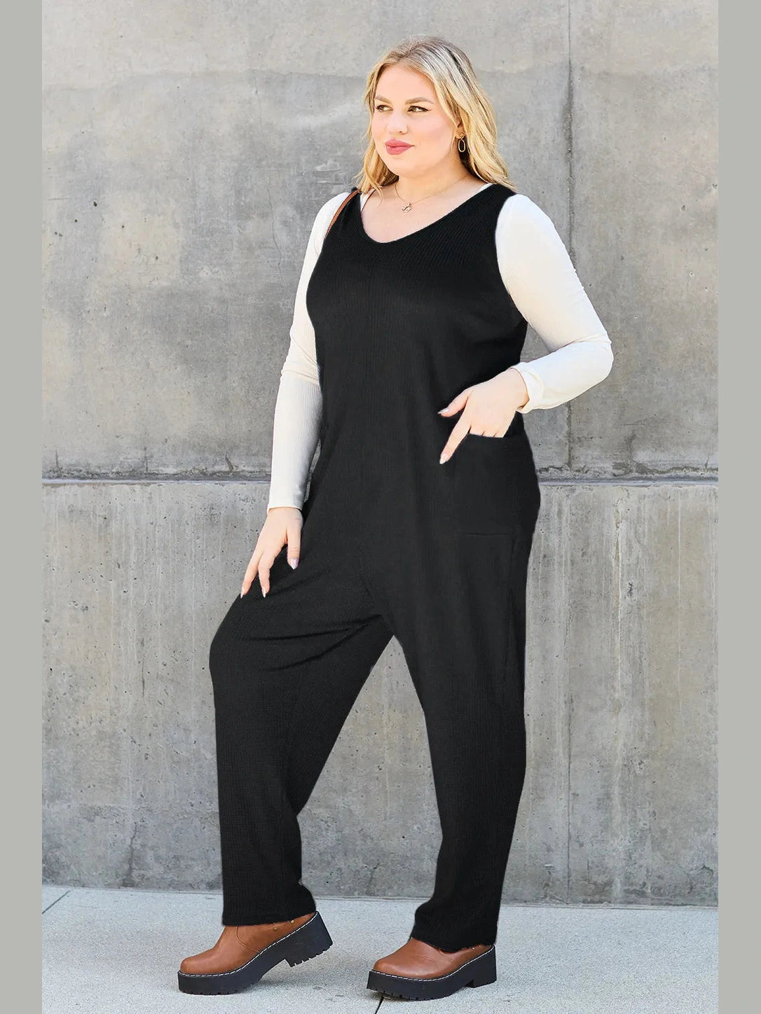 Double Take Full Size Sleeveless Straight Jumpsuit nicholesgifts