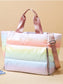 Women Gradient Quilted Travel Bag with Side Zippers nicholesgifts