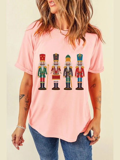 Nutcracker Round Neck Short Sleeve T-Shirt nicholesgifts
