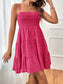 Women Smocked Tiered Sleeveless Mini Summer Dress nicholesgifts