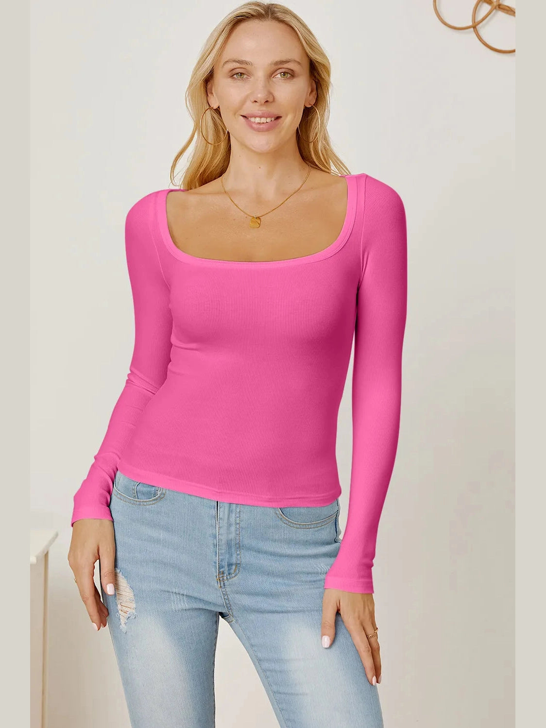 Square Neck Long Sleeve T-Shirt NicholesGifts