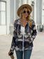Geometric Zip Up Long Sleeve Hooded Jacket nicholesgifts