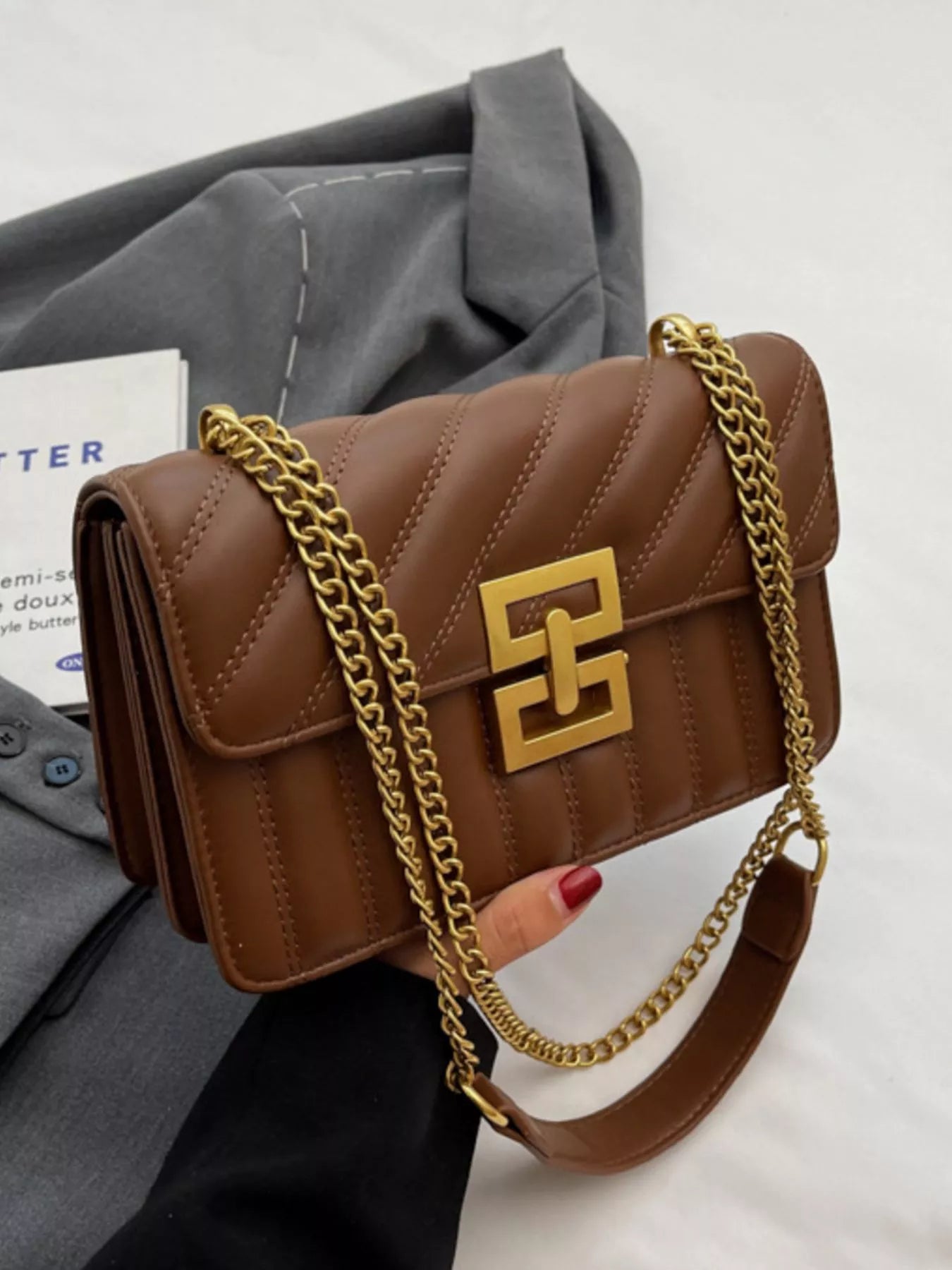 Quilted Flap Chain Shoulder Bag nicholesgifts