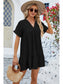 Women Ruched Tiered V-Neck Short Sleeve Mini Dress nicholesgifts