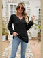 Eyelet Notched Neck Balloon Sleeve Blouse nicholesgifts
