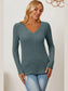 Basic Bae Full Size Ribbed V-Neck Long Sleeve T-Shirt nicholesgifts