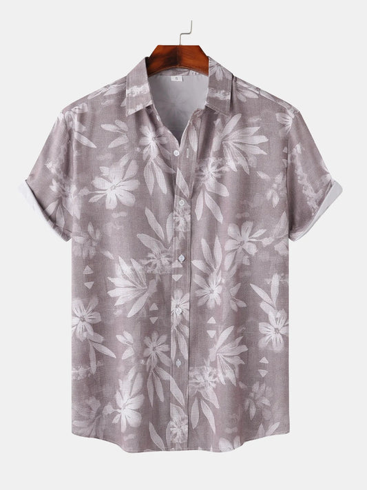 Men's Print Short Sleeve Button-Up Shirt NicholesGifts