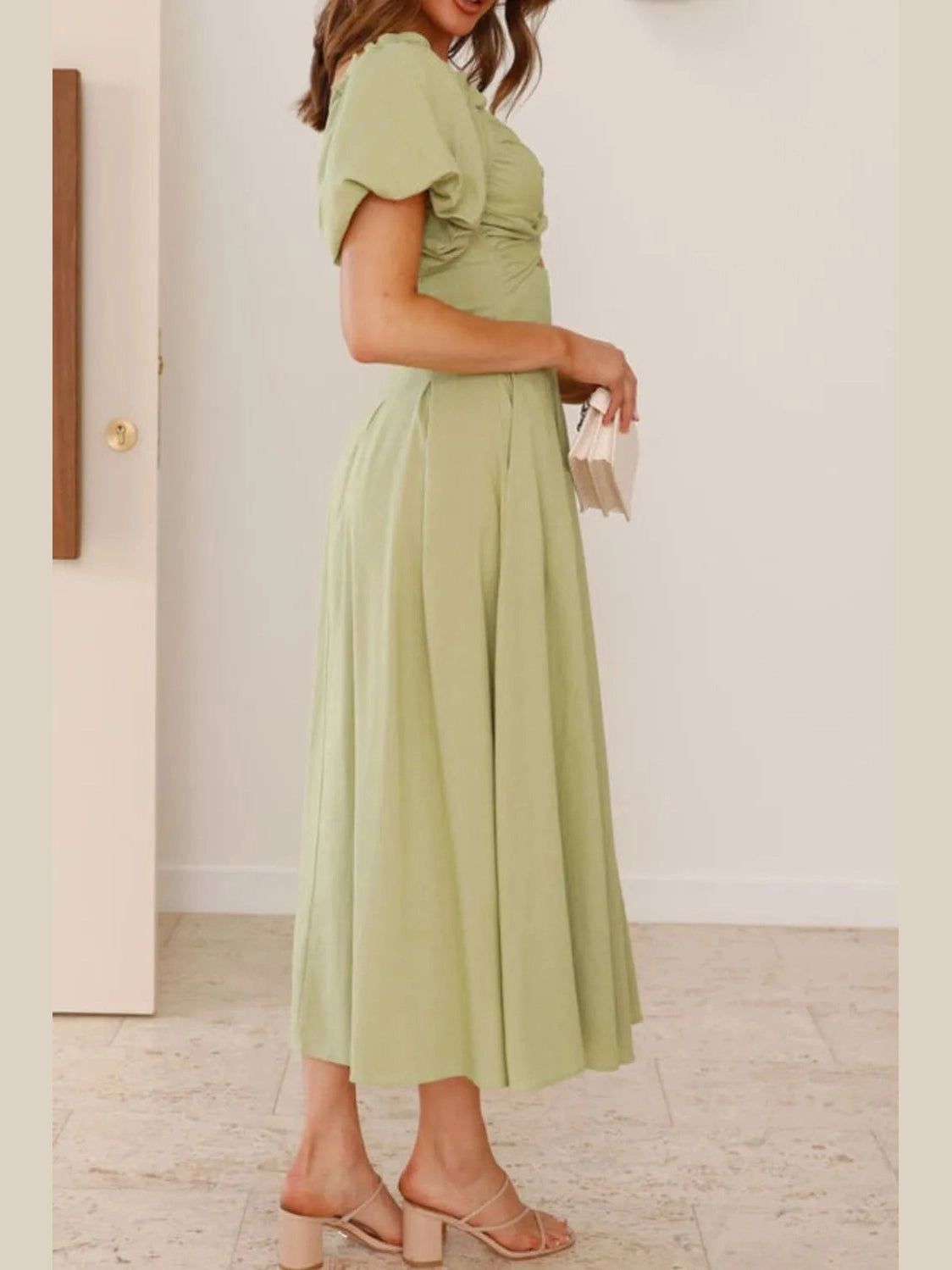 Sweetheart Neck Puff Sleeve Dress NicholesGifts