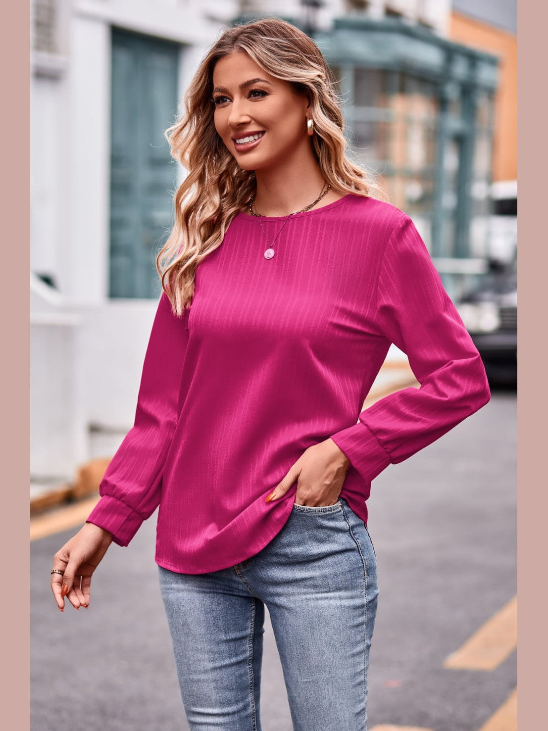 Round Neck Long Sleeve Tee NicholesGifts