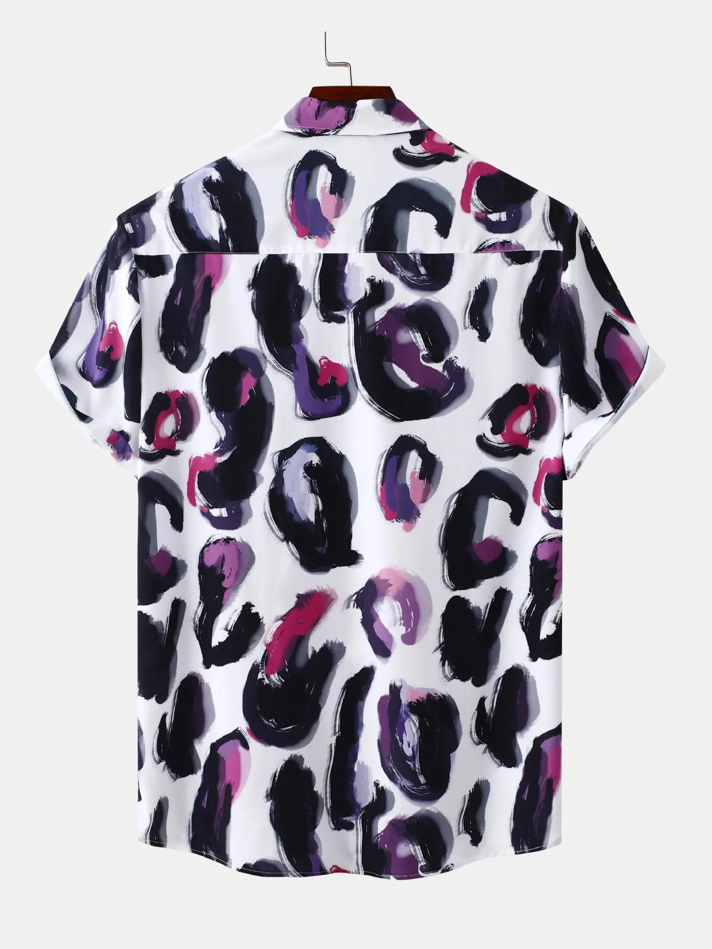 Men's Plus Size Printed Short Sleeve Button-Up Shirt Trendsi