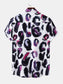 Men's Plus Size Printed Short Sleeve Button-Up Shirt nicholesgifts