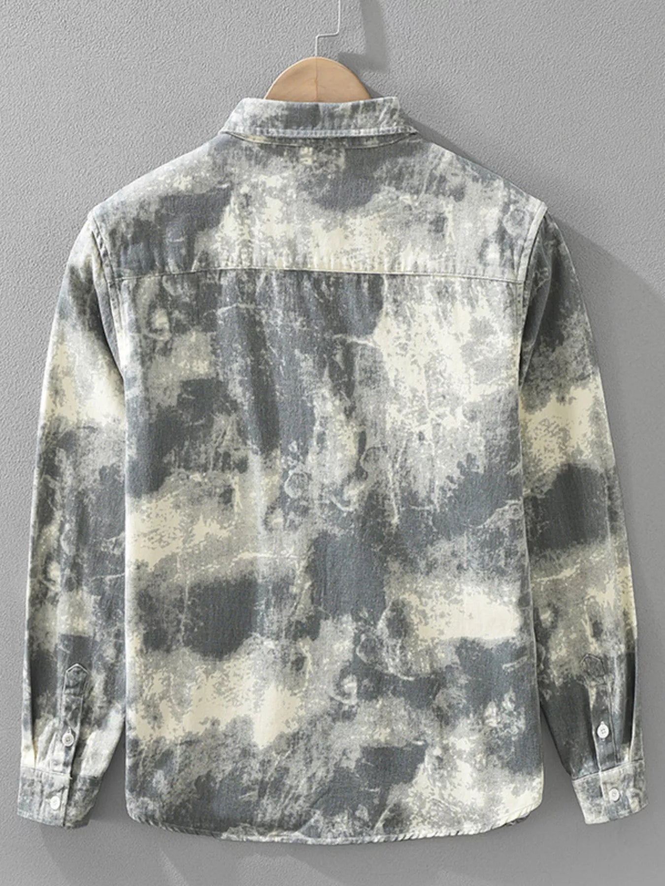 Men's Plus Size Abstract Print Long Sleeve Casual Shirt nicholesgifts