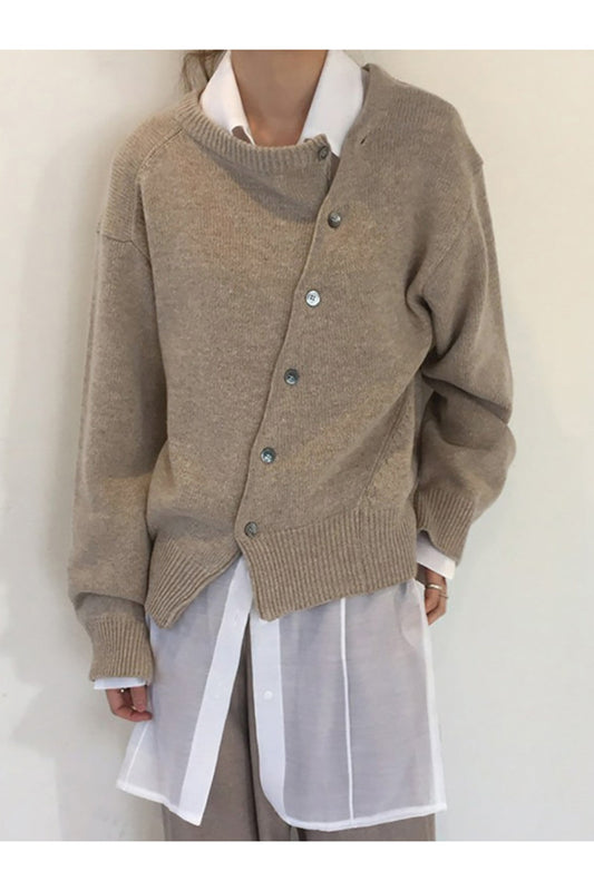 NicholesGifts Women Dropped Shoulder Buttoned Cardigan NicholesGifts