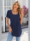 Women Eyelet Square Neck Flutter Sleeve Blouse nicholesgifts