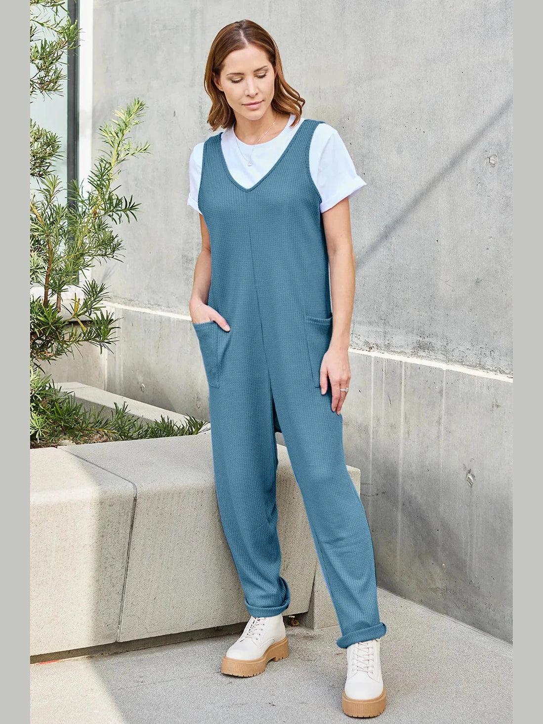 Double Take Full Size Sleeveless Straight Jumpsuit nicholesgifts