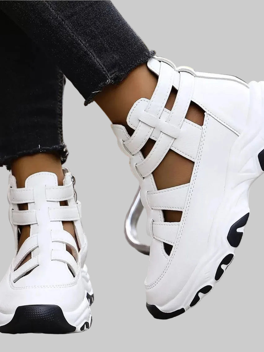 Cutout Platform Sneakers Trendsi