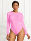 Round Neck Long Sleeve Bodysuit nicholesgifts
