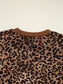 Leopard Print Contrast Trim Long Sleeve Top and Pants Set nicholesgifts