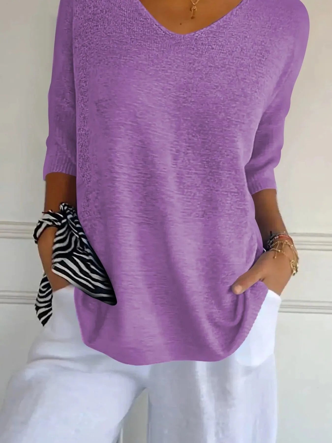 Full Size Relaxed Fit Ribbed Hem Sweater Plus Size