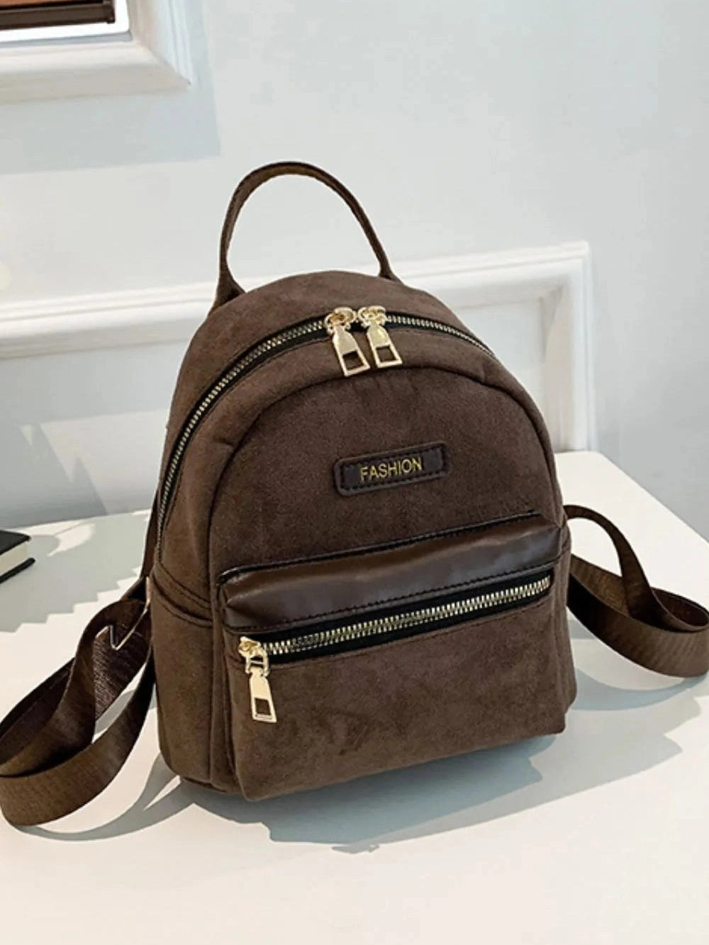 Suede Adjustable Strap Backpack Bag nicholesgifts