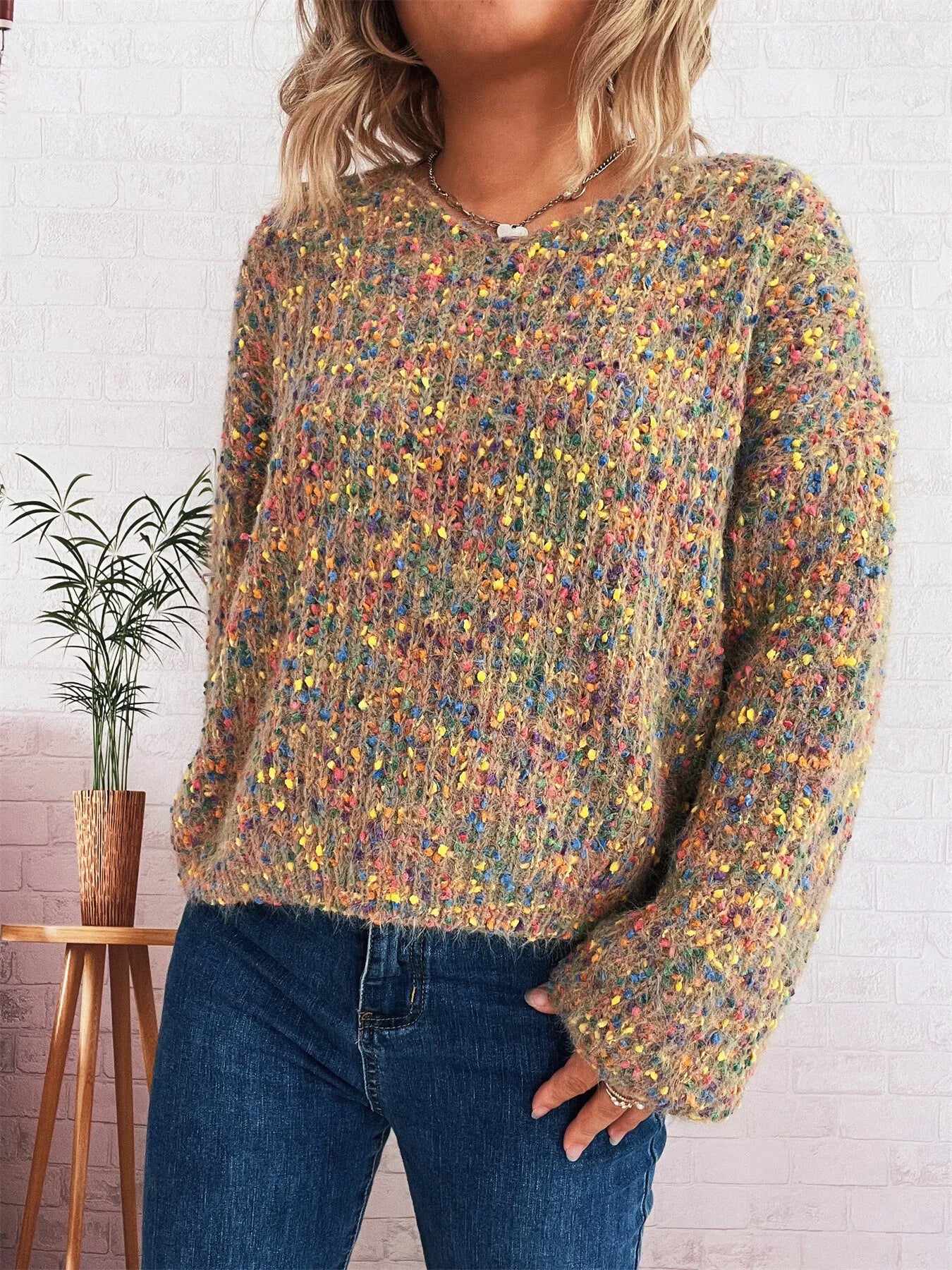 Colorful Long Sleeve Sweater