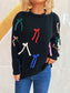 Colorful Bow Round Neck Sweater nicholesgifts