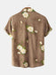 Men's Plus Size Floral Print Short Sleeve Button Down Shirt nicholesgifts