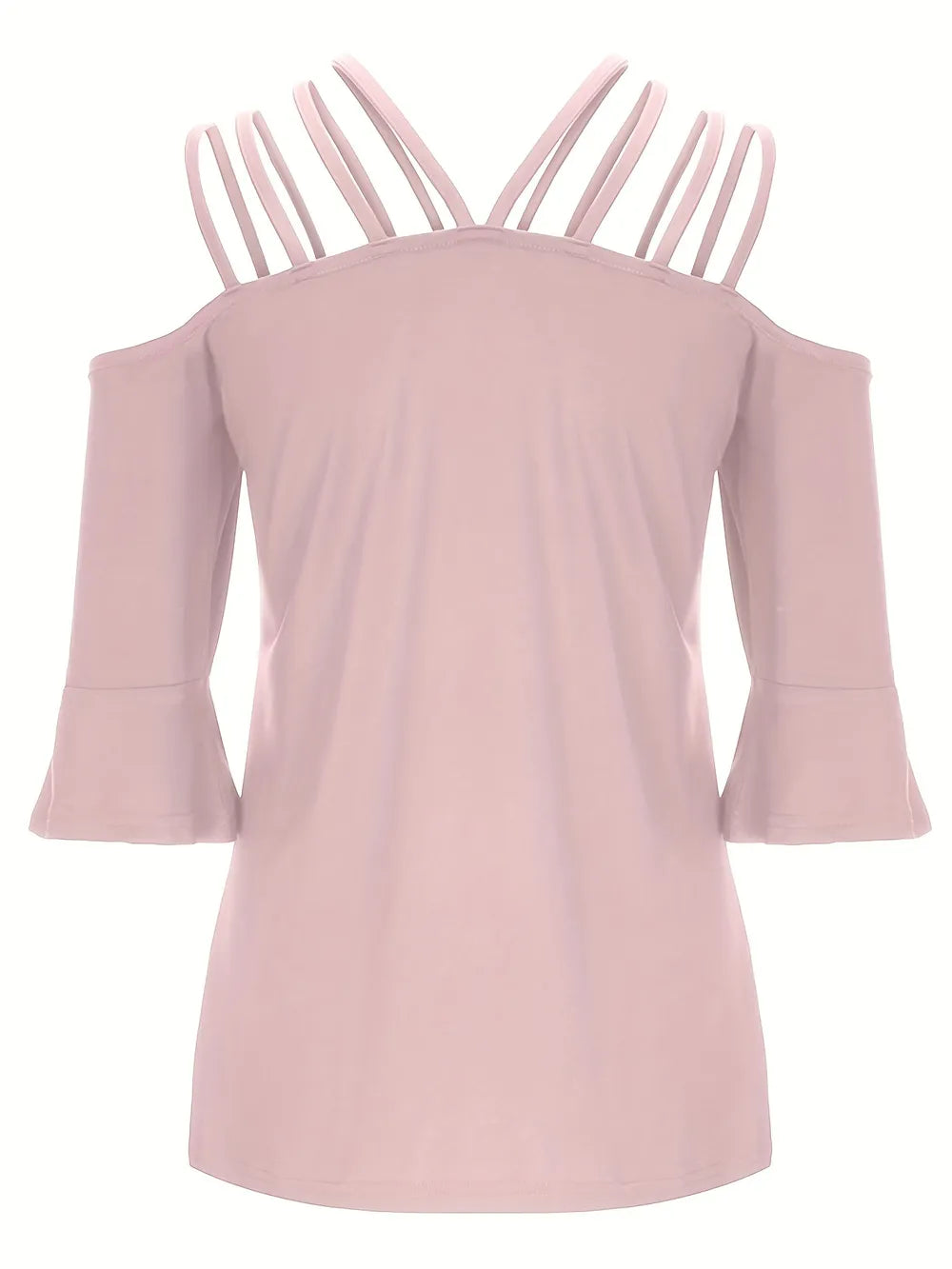 Full Size Cold Shoulder Three-Quarter Sleeve Blouse nicholesgifts