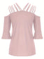 Full Size Cold Shoulder Three-Quarter Sleeve Blouse nicholesgifts