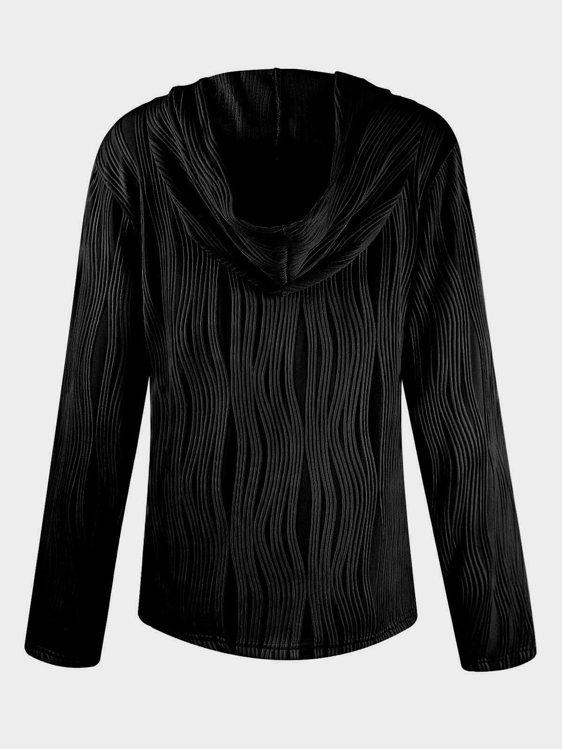 Women Textured Long Sleeve Hoodie nicholesgifts