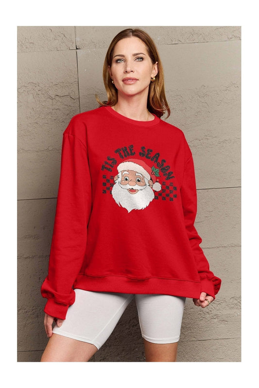 Simply Love Full Size Santa Graphic Long Sleeve Sweatshirt