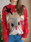 Reindeer Round Neck Dropped Shoulder Sweater nicholesgifts