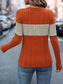 Color Block Round Neck Long Sleeve Top nicholesgifts