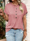 Half Button Short Sleeve Top nicholesgifts