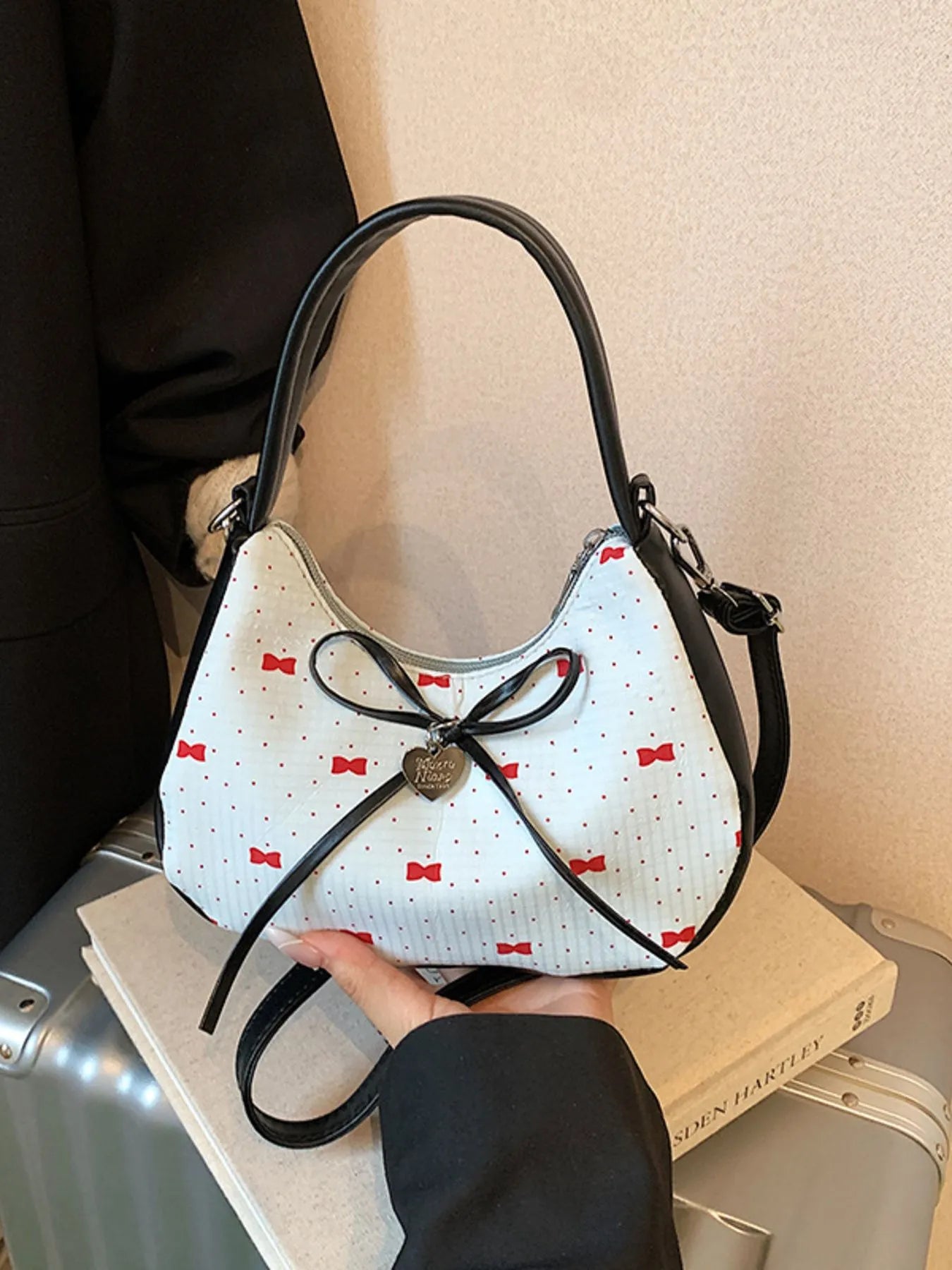 Printed Bow Shoulder Bag Trendsi
