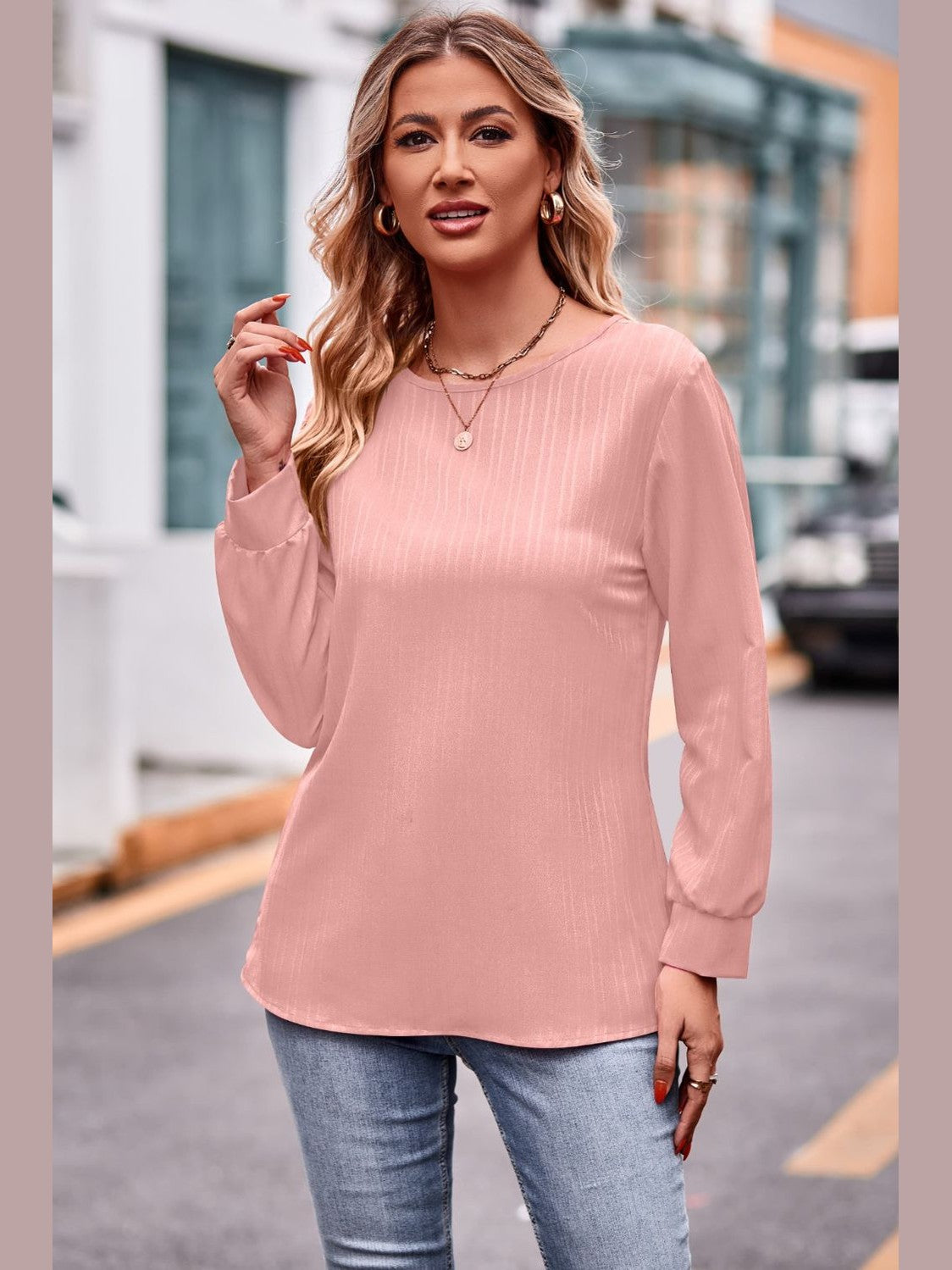 Round Neck Long Sleeve Tee NicholesGifts