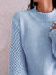 Openwork Mock Neck Long Sleeve Sweater nicholesgifts