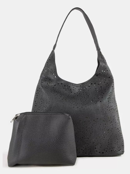 Fame Intricate Cutout Motif Leather Shoulder Bag nicholesgifts