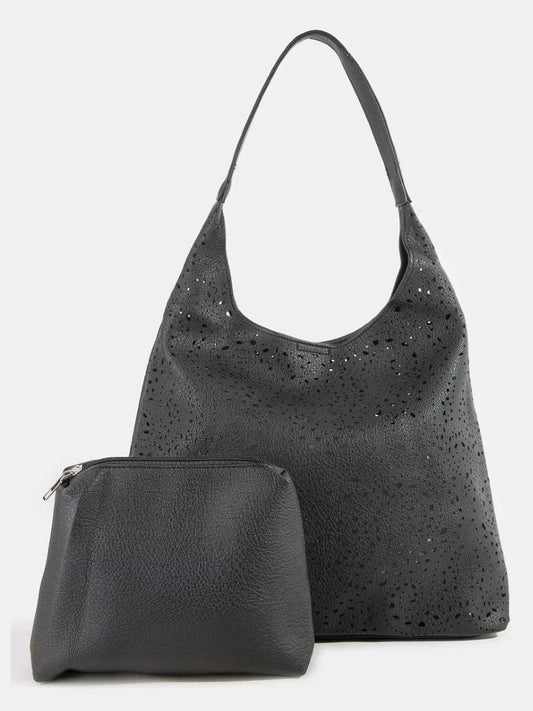 Fame Intricate Cutout Motif Leather Shoulder Bag nicholesgifts
