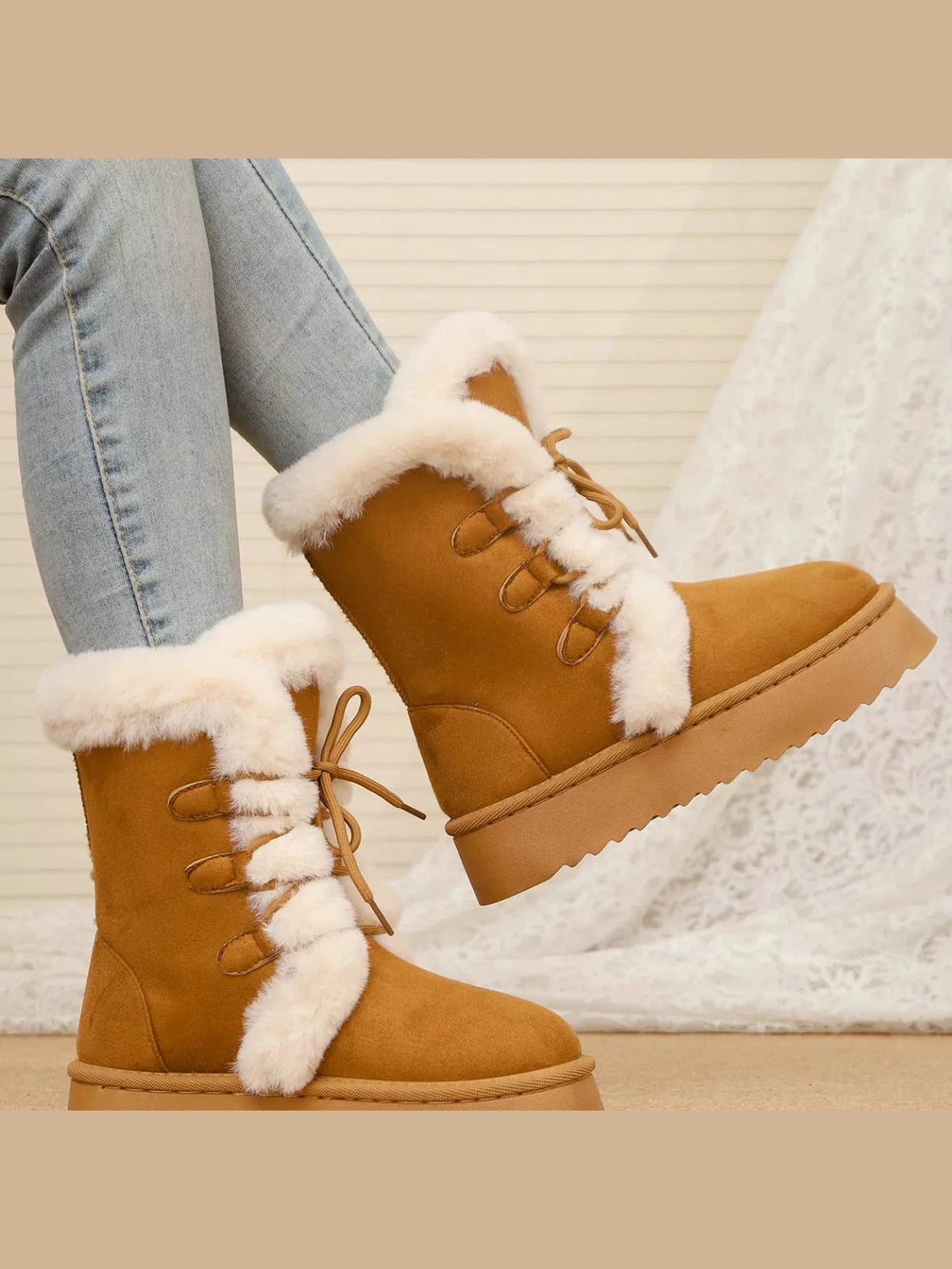 Lace-Up Winter Boots Trendsi